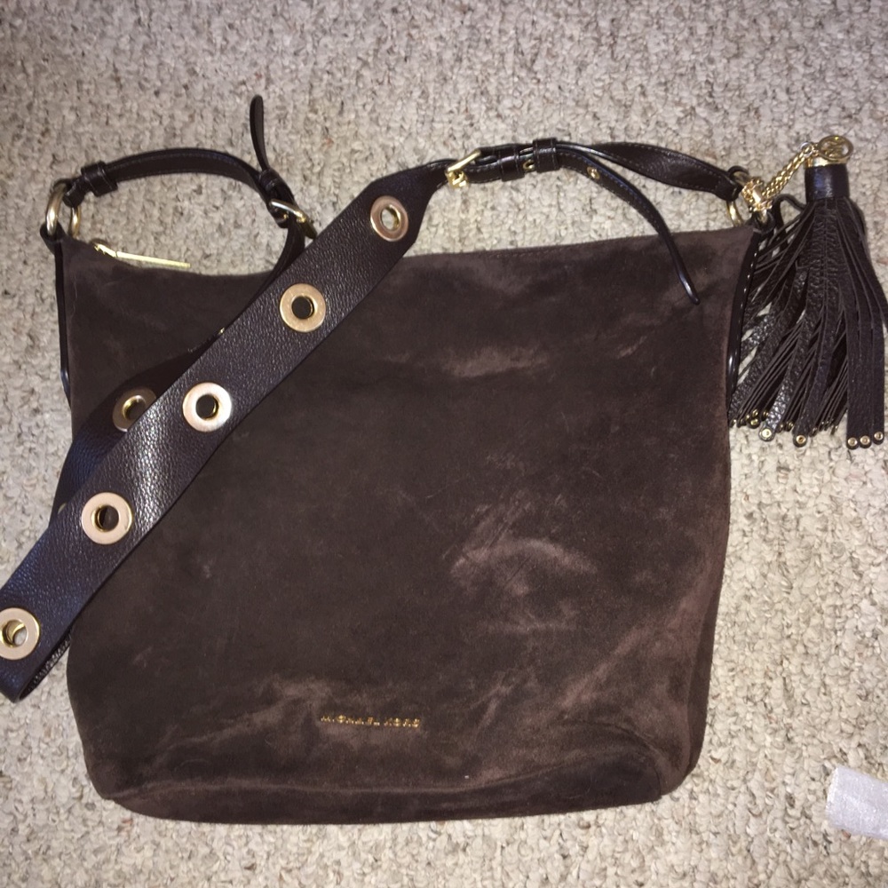 Michael kors suede shoulder bag